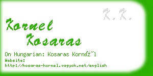 kornel kosaras business card